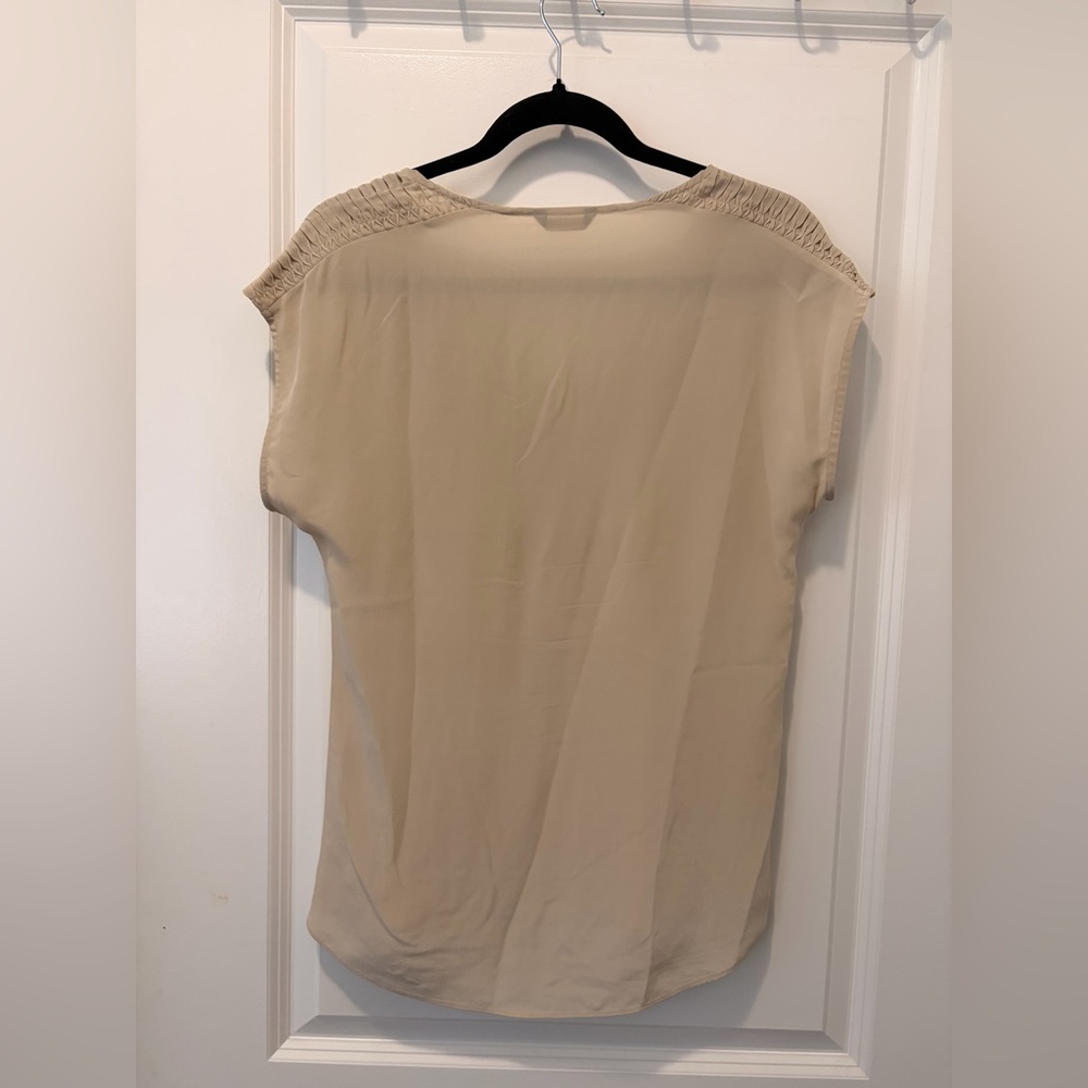 Massimo Dutti SILK Embroidered V-neck Blouse - Size 4 - Picture 9 of 9